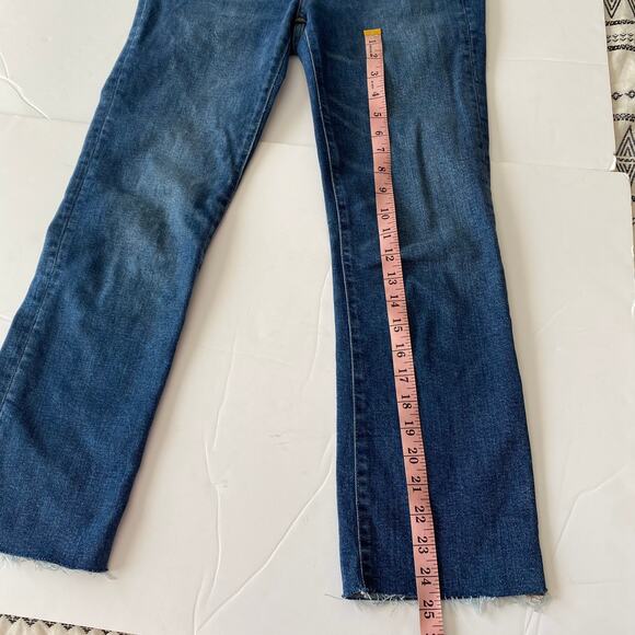 Madewell Women's Slim Demi Boot Raw Hem Jeans Size 24 High Rise - Picture 10 of 13